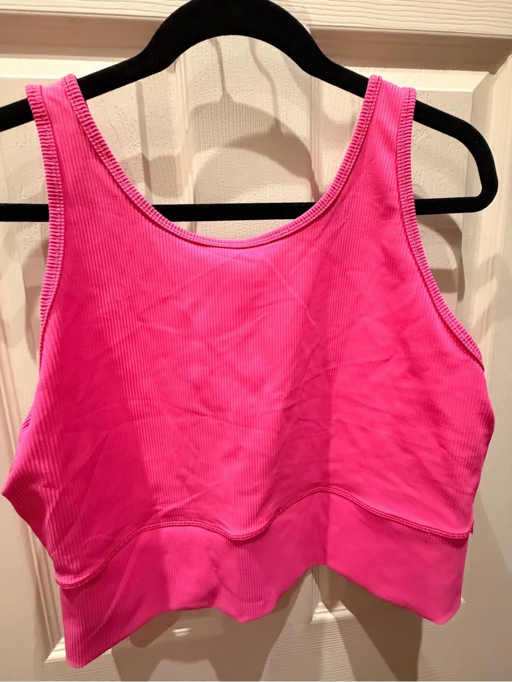 Lululemon power pivot ribbed tank top size 16 sonic pink